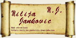 Milija Janković vizit kartica